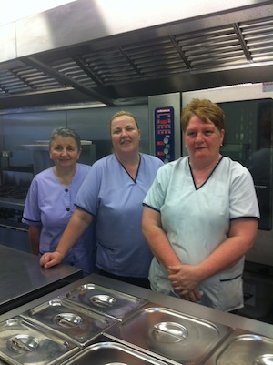 Catering staff/Multi task staff from L to R  Maureen  Doherty ,Yvonne Mc Ginley ,Noeleen Catterson 
