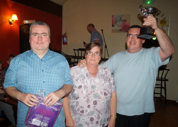  The McElhinney brothers Patrick and Michael pictured with their mother Eileen after they had been declared winners of the competition. 