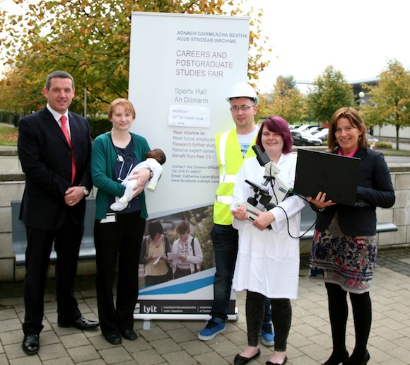 Science, Business, Childcare, Nursing, Engineering and more, it's all going on at the Careers Fair at LYIT next Monday. All Welcome. Catherine Lyster Careers Officer with Billy Bennett Registrar.