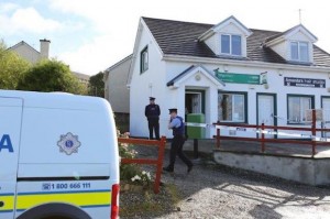 The scene at Manor post office: Pic Copyright Joe Boland North West News Pix