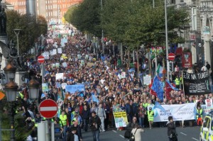 The protest in Dublin was massive last month