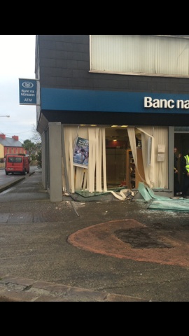 The damage caused to the bank this morning. Pic Donegal Daily