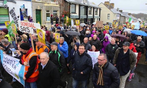 The huge crowd walks up Letterkenny's Port Road. PIc by North West News Pics.