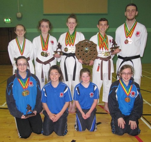 Medal winners from the ISKU after the Carlow International competition