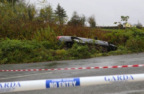 The scene of last night's road crash in Redcastle in which a young father died. Copyright Northwest News Pix.