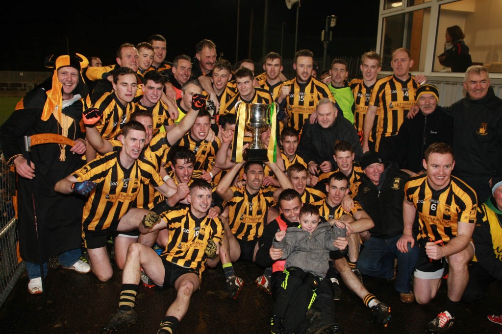 St Eunan's celebrate winning the Donegal SFC title. Pic by Brian McDaid.