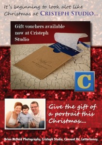 Gift vouchers for family portraits at Cristeph Gallery are a great idea for christmas