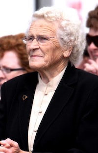 The late Gracie Bonner, 90, of Cloughglass, Burtonport, mother of famed goalkeeper Packie Bonner who died today, Wednesday. (Photo: Eoin Mc Garvey)