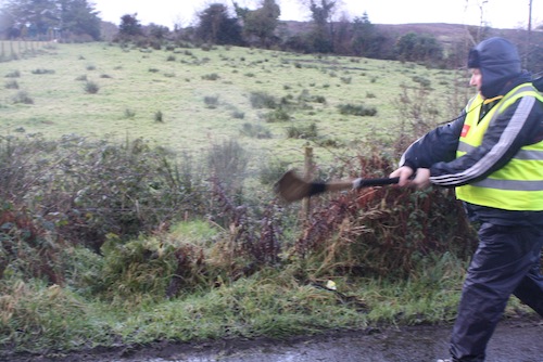 County Manager Ray Durack avoiding the ditch