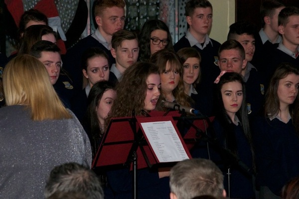Some of the carol singers at the Deele College concert.
