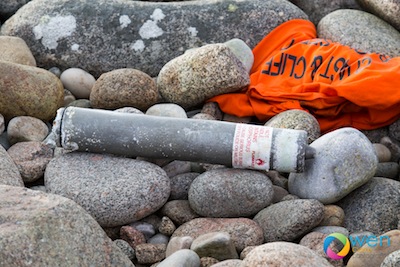 The marine marker which contained explosives. Pic by Owen Clarke.