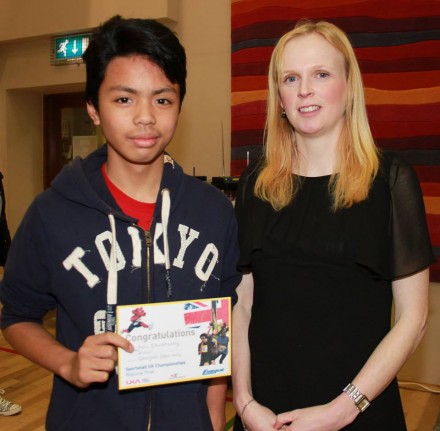 Kyle Macadangdang who competed on the Donegal team at the UK Sportshall Athletics Finals in Manchester