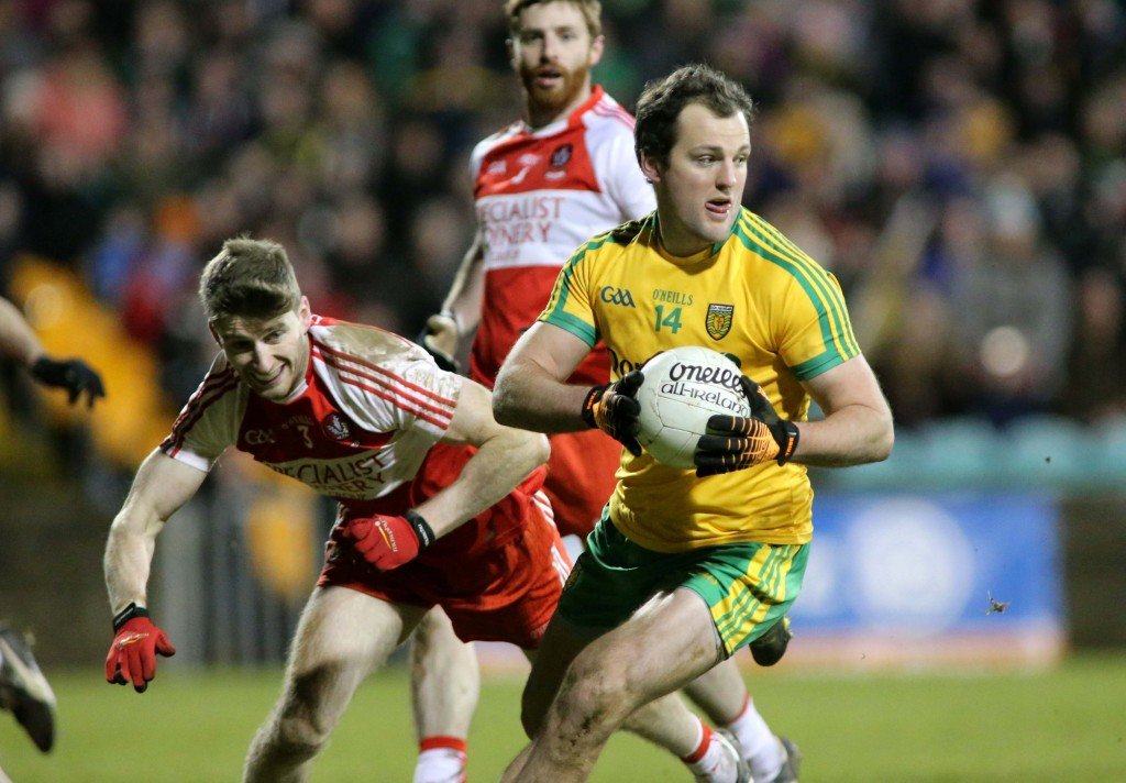 Michael Murphy in full control for Donegal against Derry.