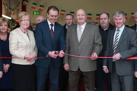 The new Community Heritage Centre in Carrigart was officially opened by An tAire Stáit Joe McHugh, TD pictured with Margaret and Hugo Boyce on Saturday. also pictured are Building Contractor, Francie Mc Hugh and Noell Mc Bride.Photo Cristeph/Brian McDaid