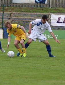 Josh Mailey scored Harps first tonight. Pic by Northwest Newspix.