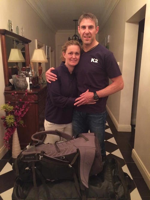 Jason Black shares some precious time with wife Sharon before he left Donegal for Pakistan on Sunday evening.