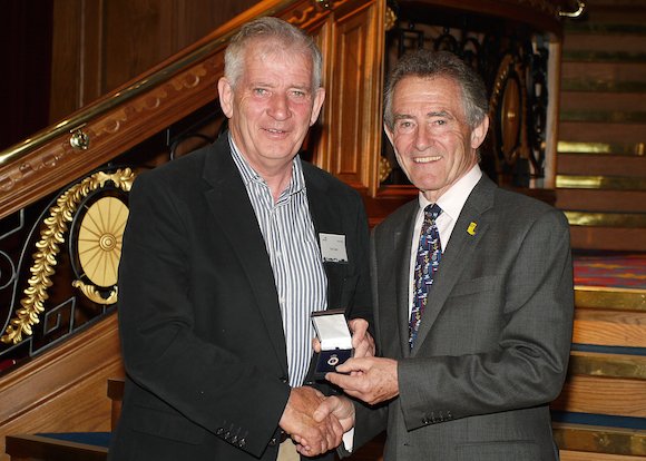 Pat Crean of The Rosses receives his RNLI award.