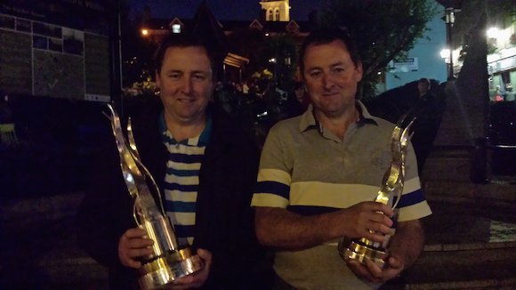 Brothers Stuart and Joe Moore, part of the Letterkenny Today Town's Group, at last night's reception at Market Square.