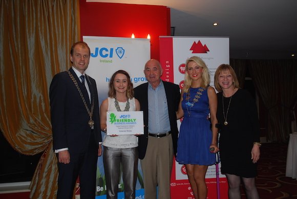 Jani Hirvonen JCI Ireland National President 2015, Maria Greene , Alfie Greene , Greenes Shoes, Niki Bradley President JCI Donegal and Evelyn Mc Glynn from Evelyn Mc Marketing!