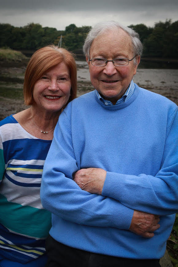 Bert and Anne Cambell in Ramelton Co. Donegal last night as they celebrate the news that Bert's younger brother, Bill was the joint winner of Nobel Prize for his work as a scientist in America. Photo Cristeph/Brian McDaid