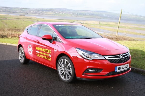 The stylish New Opel Astra SRI which we drove this week pictured over looking the big Isle in Manorcunnigham. Photo Brian McDaid