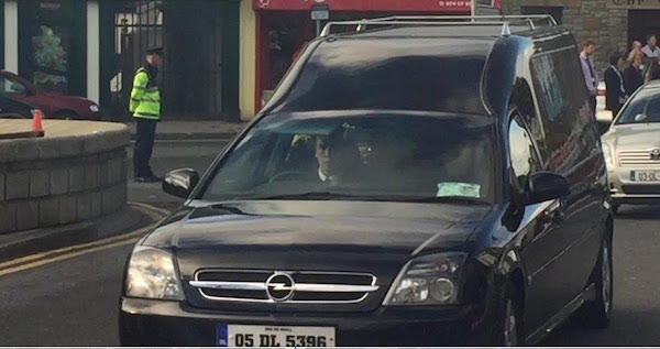 The cortege of Dom Breslin files through Donegal Town. Pic Brian McDaid/Cristeph