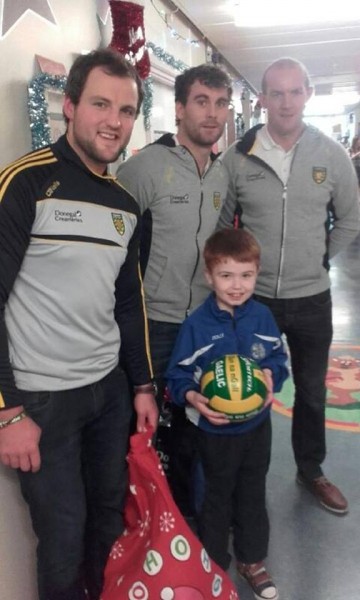Matthew pictured with Donegal stars Michael Murphy, Neil Gallagher and Eamon McGee. 