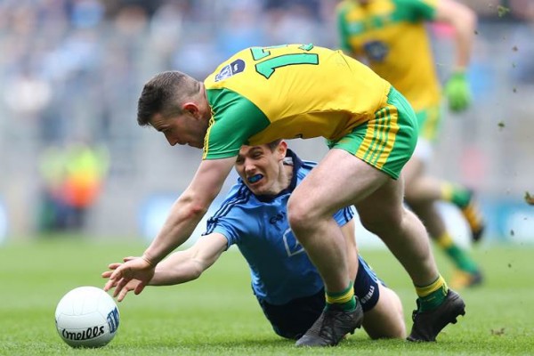 Paddy McBrearty scored eight points for Donegal on Sunday against Dublin. 