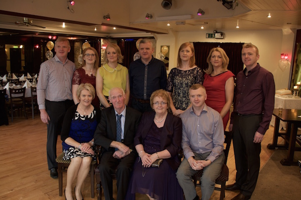 John and Betty Harkin with their family on the occasion of their 50th Wedding Anniversary in the Lagoon, Termon.Back L- R James, Annette, Sara, Eddie, Eilish, Helen, John. Front Marian and Hugh.