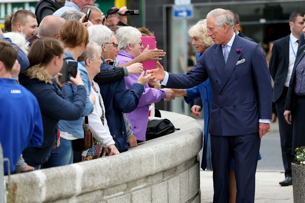 25/05/2016 NO REPRO FEE, MAXWELLS DUBLIN, IRELAND Visit to Ireland by The Prince of Wales and the Duchess of Cornwall. Donegal, Ireland. Pic Shows: HRH The Prince of Wales and the Duchess of Cornwall meeting the public in Donegal Town. PIC: NO FEE, MAXWELLPHOTOGRAPHY.IE