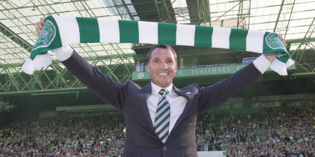 GLASGOW, SCOTLAND - MAY 23: Celtic unveil their new Manager, Brendan Rodgers at Celtic Park Glasgow on May 23, 2016 in Glasgow, Scotland. (Photo by Steve Welsh/Getty Images)