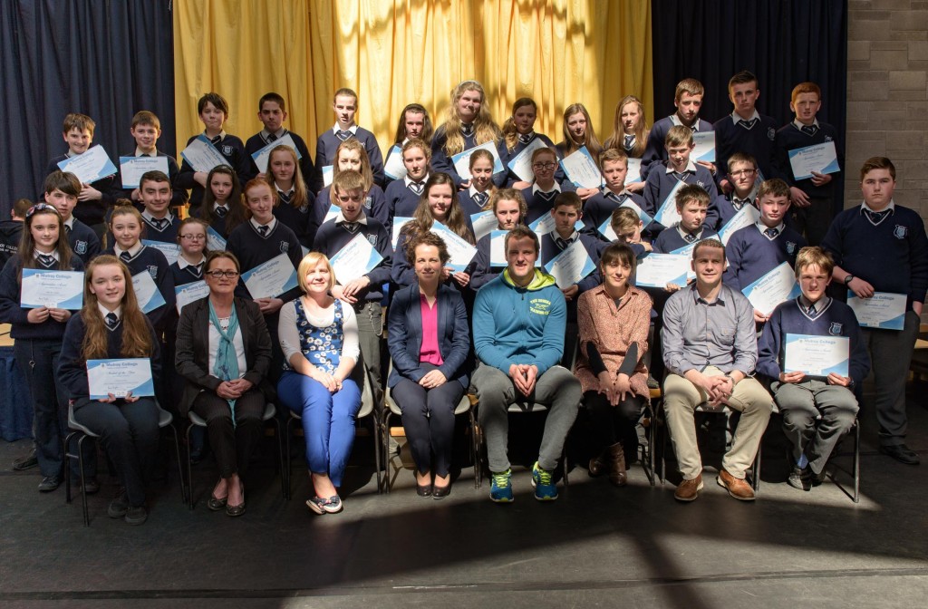 Students who received appreciation awards at the Mulroy College student awards. Photo:- Clive Wasson