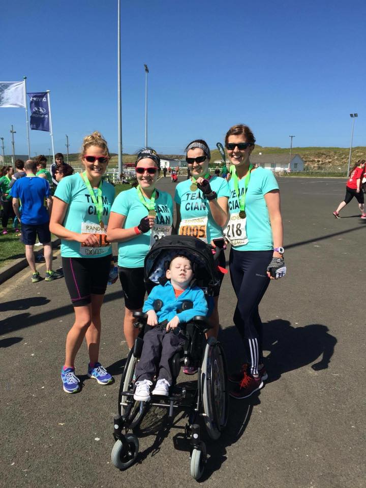 L-R Diane Robinson, Mairead Harkin, Amanda Boyle and Donna Boyle who were part of Team Cian which completed WAAR along with Cian Mulligan last weekend.