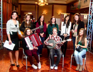 Cathal with the band Crann Og.