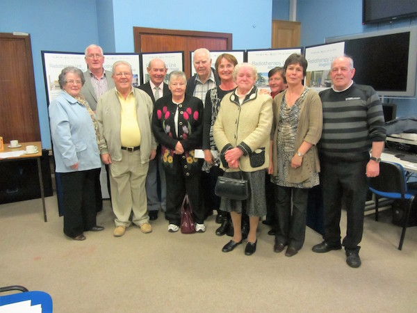 Margaret is pictured, with CCC(NW) colleagues at unveiling of plans for Radiotherapy Unit at Altnagelvin (4th from the right)