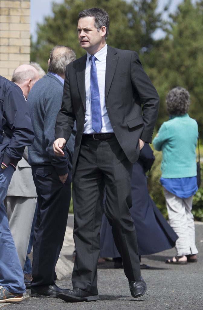 Local TD Pearse Doherty attending the funeral of the late Leo Brennan at St Mary's Chapel, Derrybeg. (North West Newspix)