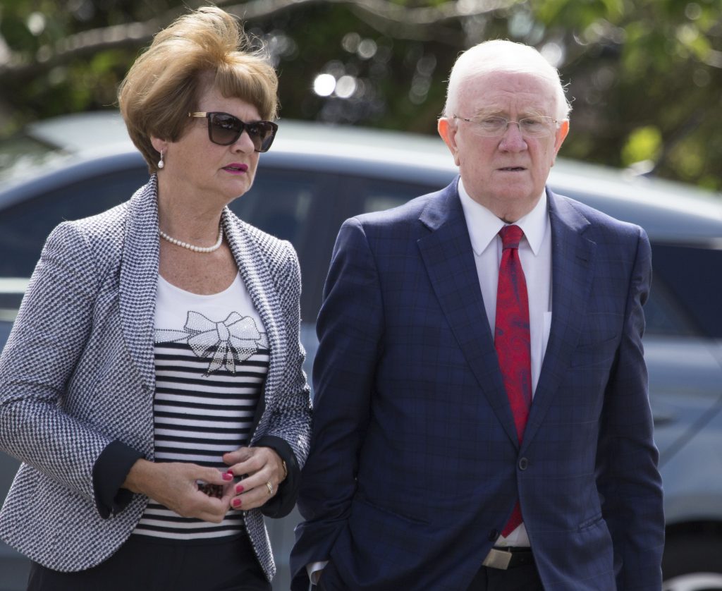 Pat the Cope Gallagher TD and his wife Anne attending the funeral of Leo Brennan at St Mary's Chapel, Derrybeg. (North West Newspix)