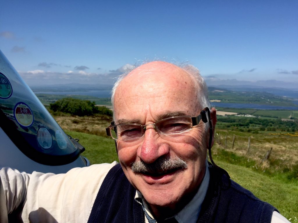 Fergus Cleary who we meet by chance at Grianan of Aileach with his Hymer Motorhome. where he gave us a few tips on how to get the best from a camper van. Photo Brian McDaid