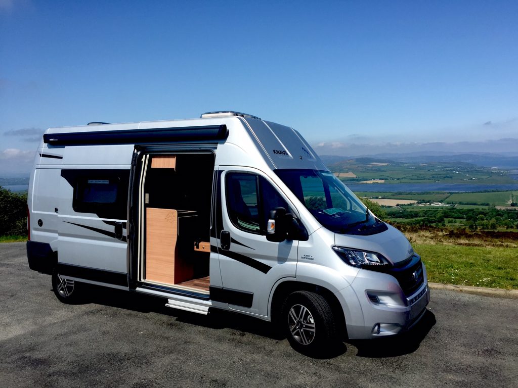 The Knaus camper van which we also drove this week, from Donaghey Motorhomes in the Letterkenny, pictured over looking Innishowen Photo Brian McDaid