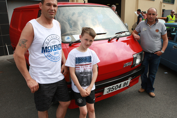 Melvyn, Luke and Graham Russell from Drumkeen with this 1982 Toyota Liteace pictured at the Toyota Fest. Photo Brian McDaid