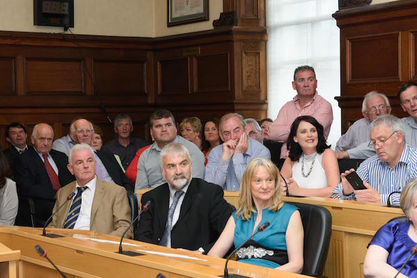 at the Civic Reception to Award Freedom of the County to Anthony Molloy in the Donegal County Council Office's in Lifford.     Photo Clive Wasson