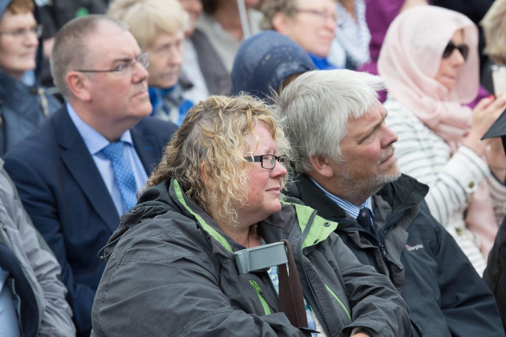 Martyn Smith and his wife Rachel at the naming ceremony and service of dedication of the First Shannon Class lifeboat 13-08 Derek Bullivant at Lough Swilly Lifeboat Station on Saturday the 25th of June.  Photo - Clive Wasson