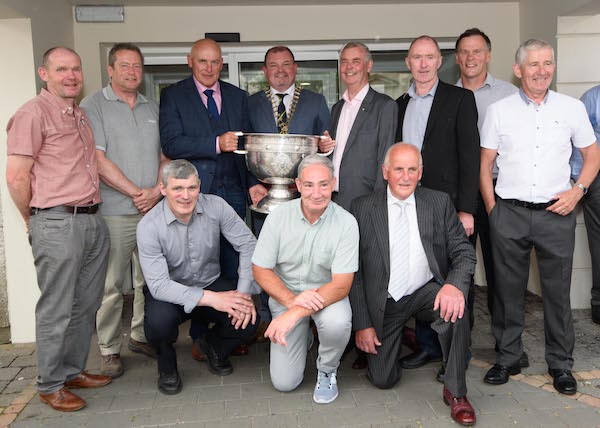 Former 1992 team members at the Civic Reception to Award Freedom of the County to Anthony Molloy in the Donegal County Council Office's in Lifford.     Photo Clive Wasson