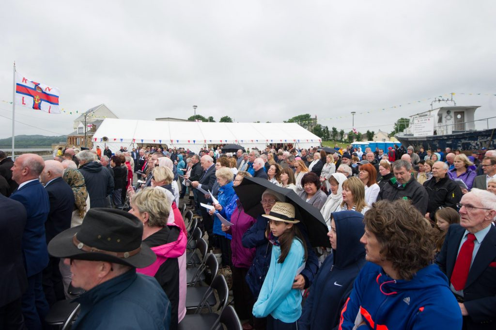 Some of the crowd at the naming ceremony and service of dedication of the first Shannon Class lifeboat 13-08 Derek Bullivant at Lough Swilly Lifeboat Station on Saturday the 25th of June. Photo - Clive Wasson