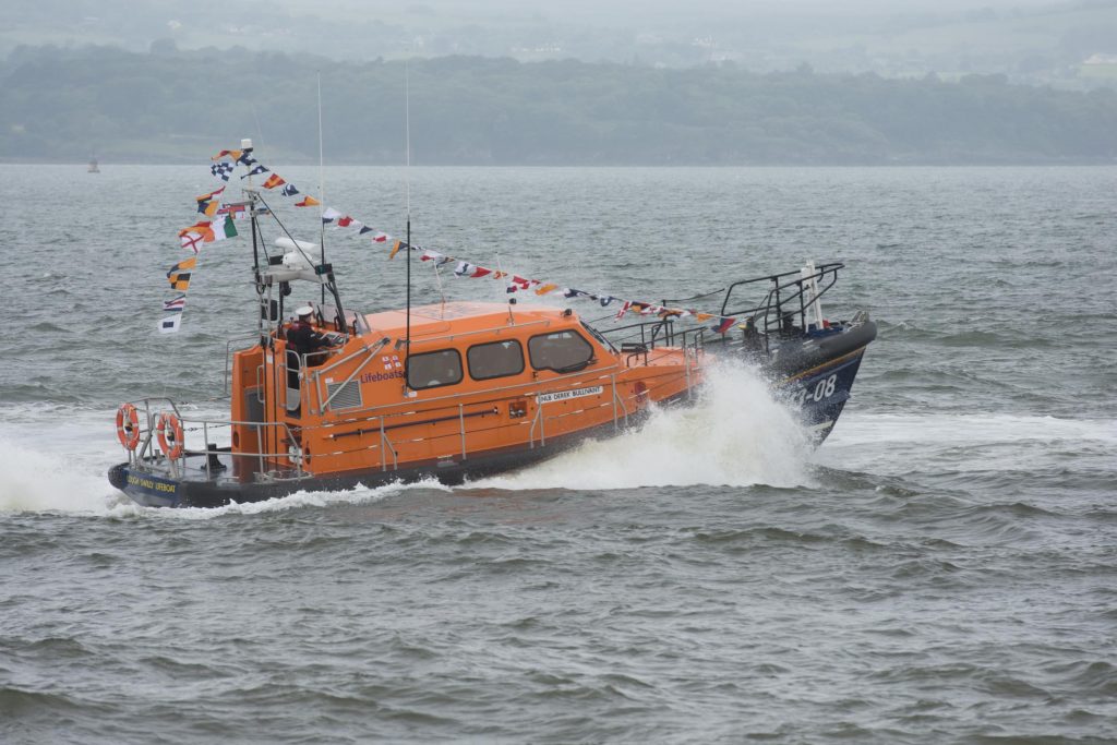 at the naming ceremony and service of dedication of the Shannon Class lifeboat 13-08 Derek Bullivant at Lough Swilly Lifeboat Station on Saturday the 25th of June.  Photo - Clive Wasson