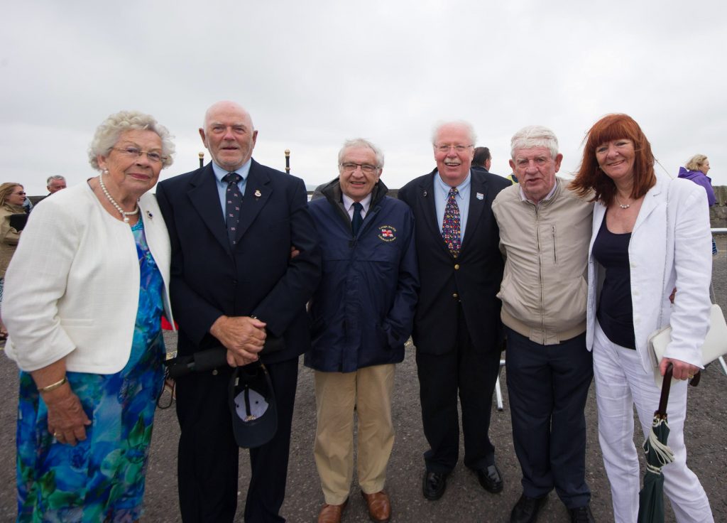 Joan Browne, Liam McGee, Pat Heaney, JOhn McCarter, Thomas the Miller and Kate Heaney at the naming ceremony and service of dedication of first the Shannon Class lifeboat 13-08 Derek Bullivant at Lough Swilly Lifeboat Station on Saturday the 25th of June.  Photo - Clive Wasson