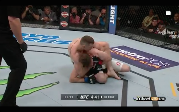 Duffy won in 25 secs