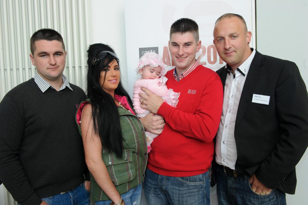 Patrcik McGinley, Alana McGinley, Magarette McGinley, AlexMcGinley and Hugh Friel Donegal Traveller Project 20th Anniversary event in the Regional Cultural Centre. Photo Clive Wasson