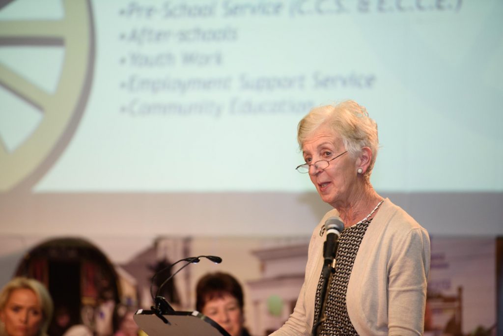 Anastasia Crickley speaking at the Donegal Traveller Project 20th Anniversary event in the Regional Cultural Centre. Photo Clive Wasson