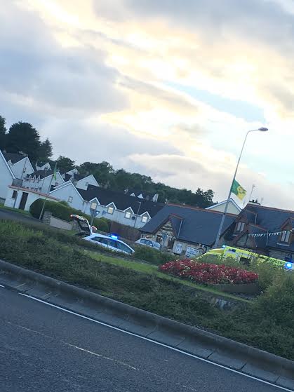 The scene of the incident this evening